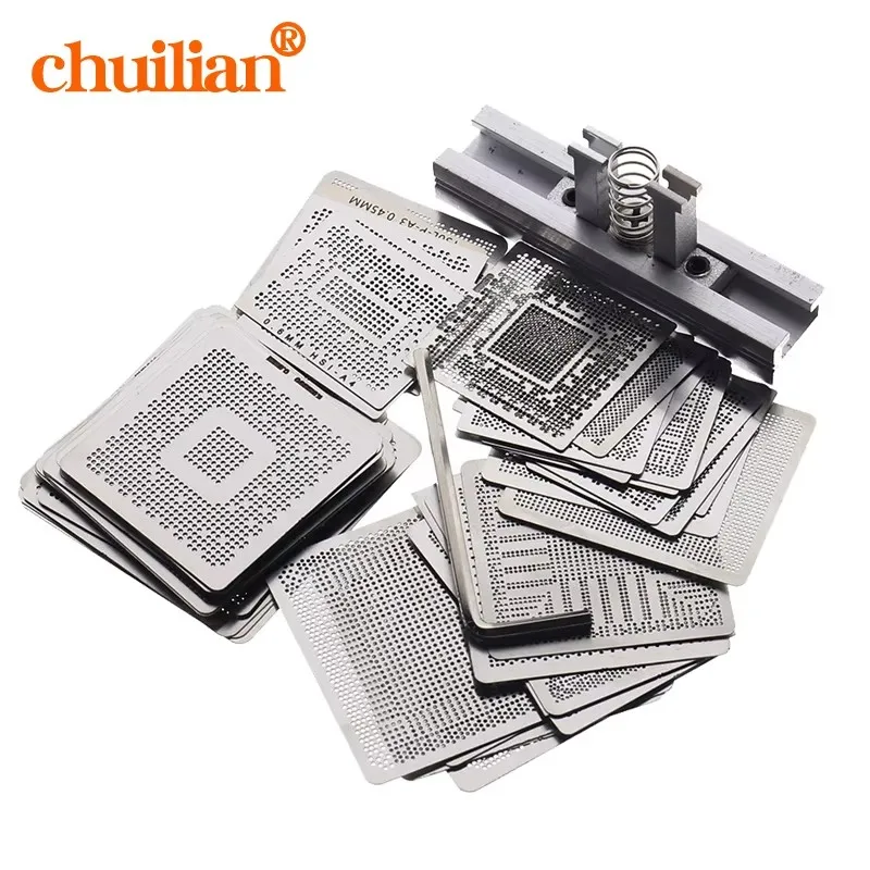 110pcs BGA Reballing Directly Heat Stencils Solder Paste Balls Station BGA Reballing kit For SMT Rework RepairCombination tools