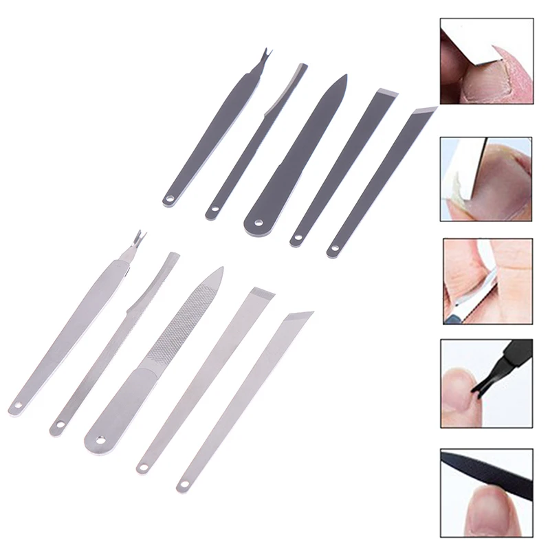 5pcs/set Professional Pedicure Tool Nail Knife Toenail Heels Callus Cuticle Remover Foot Crack Care Podiatry Ingrown Nail Cutter