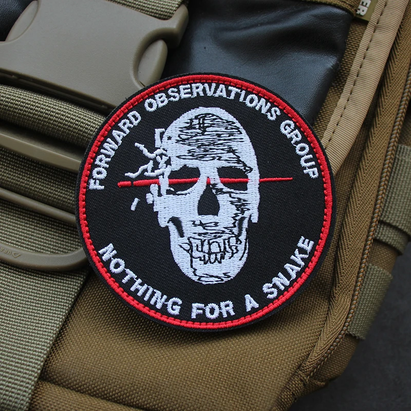 FORWARD Embroidery Patch NOTHING FOR A SNAKE SKULL Tactical Badges for Clothing Backpack Decoration