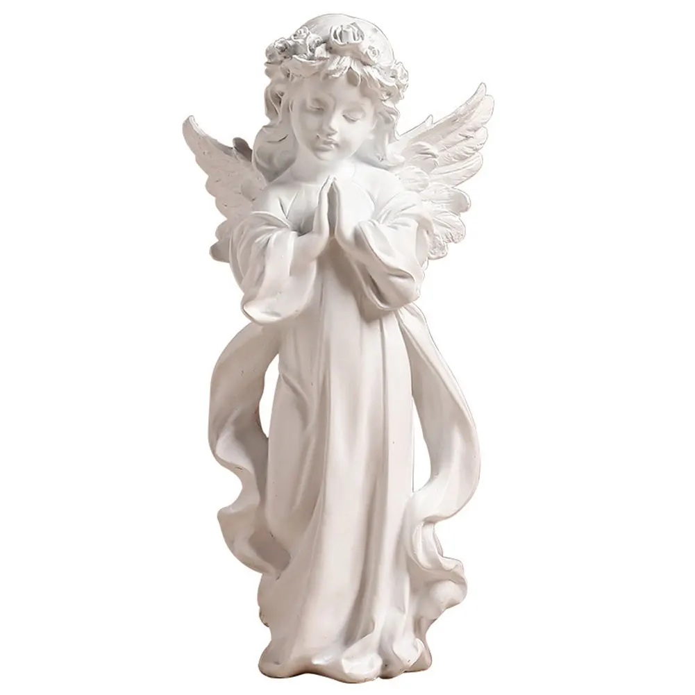 Figurine d'ange en prière de style européen, ornements d'ange mignons, statue d'ange décorative étanche, décor de jardin extérieur