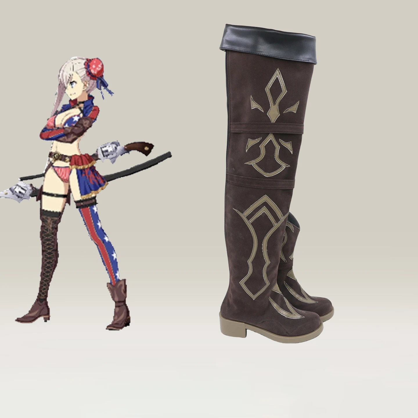 Fgo miyamoto musashi cosplay sapatos anime acessórios cosplay adereços sapatos de couro do plutônio botas de carnaval de halloween feito sob encomenda