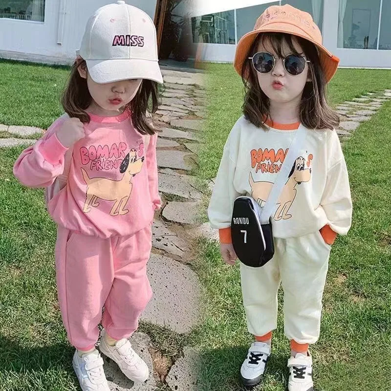 

Kids Girls Clothes Sets Spring Autumn Hoodies + Pants Outfits For Children Clothes Suits Sweet Cute Kids Clothing 4 6 9 T 2Pcs