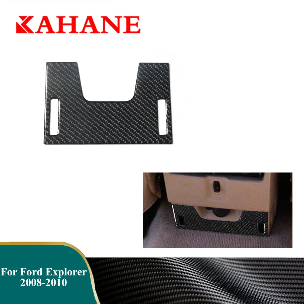 

Наклейки из углеродного волокна для салона автомобиля Ford Explorer 2008-2010, задняя Центральная панель выходной мощности, декоративная крышка, аксессуары для отделки