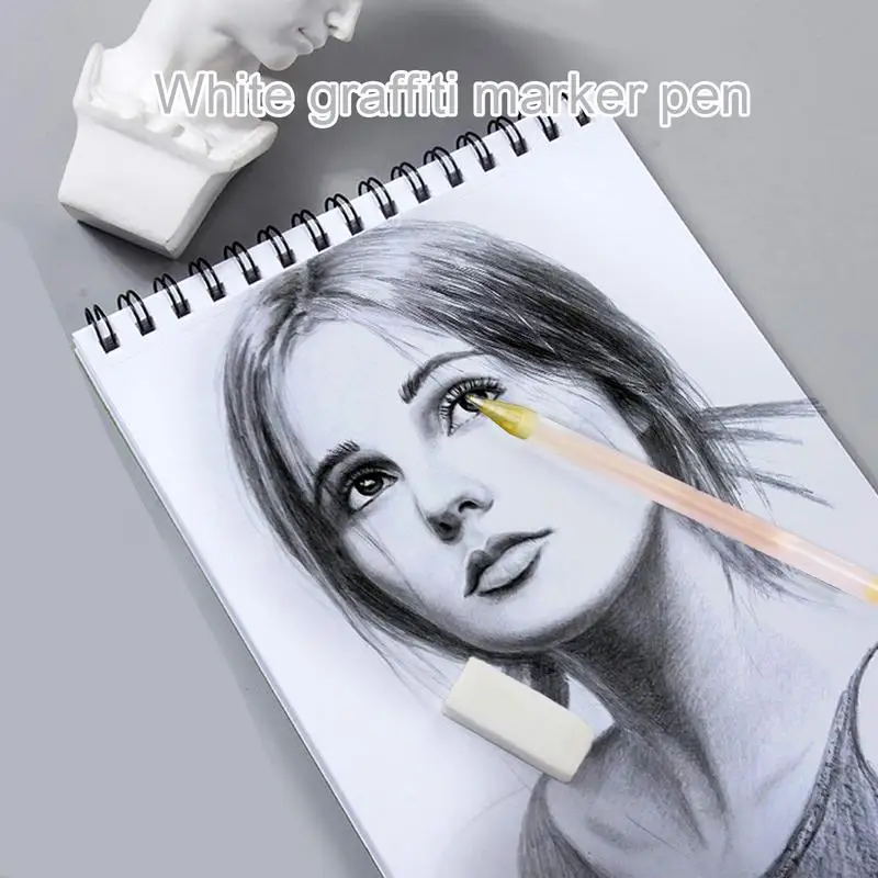 1 PC Creative สีขาวหมึกเจลปากกา Highlight MARKER ปากกา 0.8 มม.เคล็ดลับสําหรับนักเรียนเครื่องเขียน Art Writing อุปกรณ์โรงเรียน