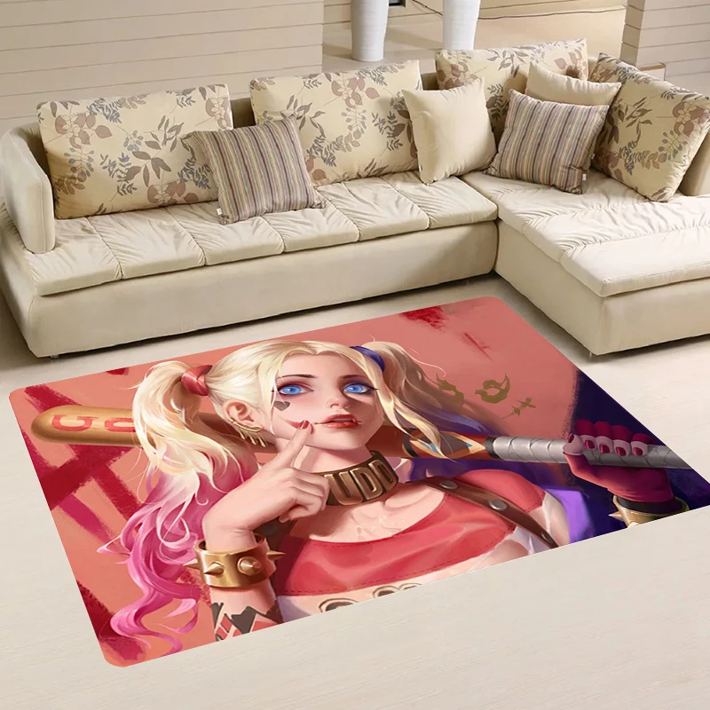 

Anime Carpet Entrance of House H-Harleys Sexy Girl Q-Quinns Movie Floor Mat Kitchen Rug Living Room Rugs Balcony Home Carpets