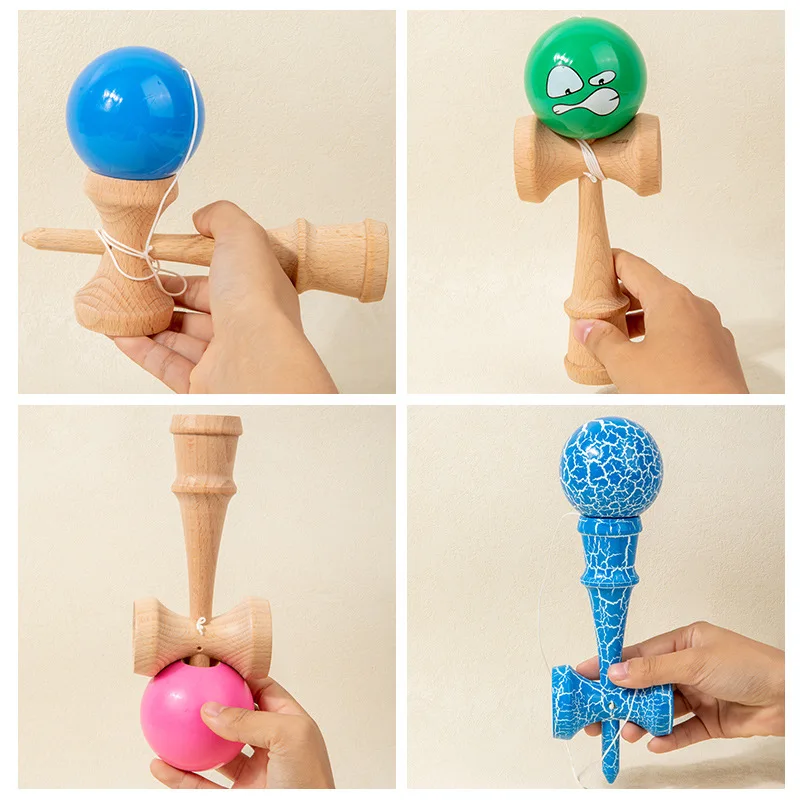 Legno Kendama Trick Ball Toy Indoor/Outdoor Fitness Ball Train Coordinazione occhio-mano Gioco tradizionale per bambini di catturare palla giocattolo