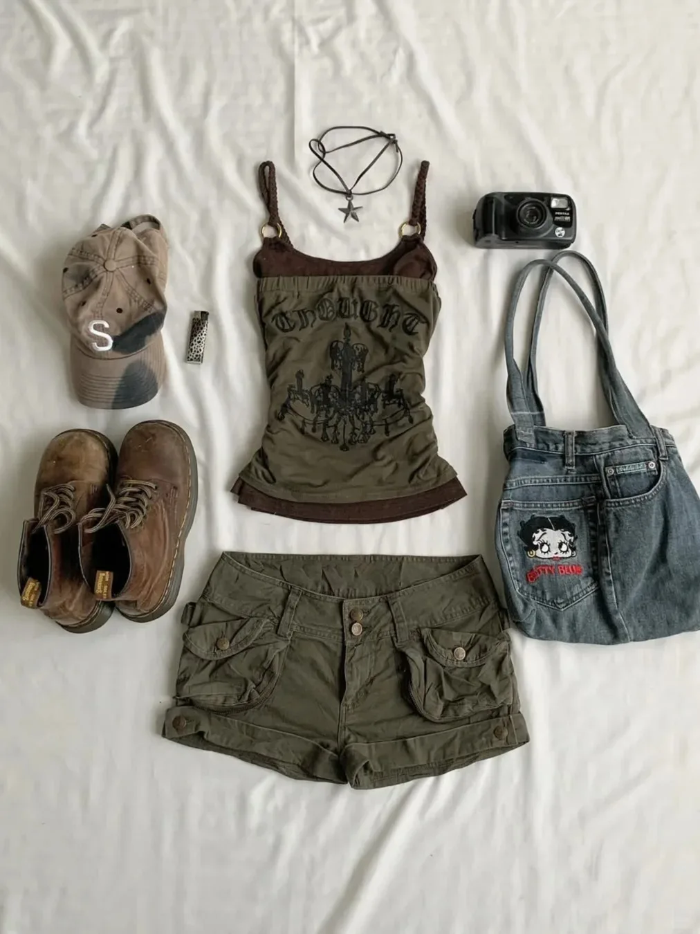

Aesthetics Sexy Sling T-shirts Goth Y2k Woman Punk Vintage 2-piece set Crop Top Backless Harajuku 2000s Sweet Letter Print Tees