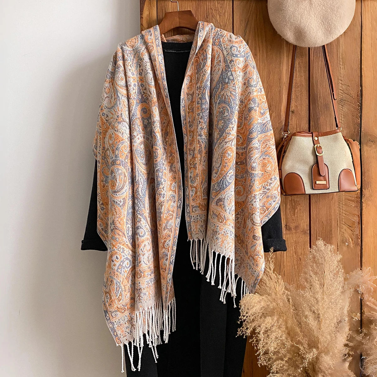 

Роскошный брендовый хиджаб из пашмины в богемном стиле с принтом пейсли - длинная мусульманская кашемировая шаль | Женский мягкий тюрбан, повязка на голову