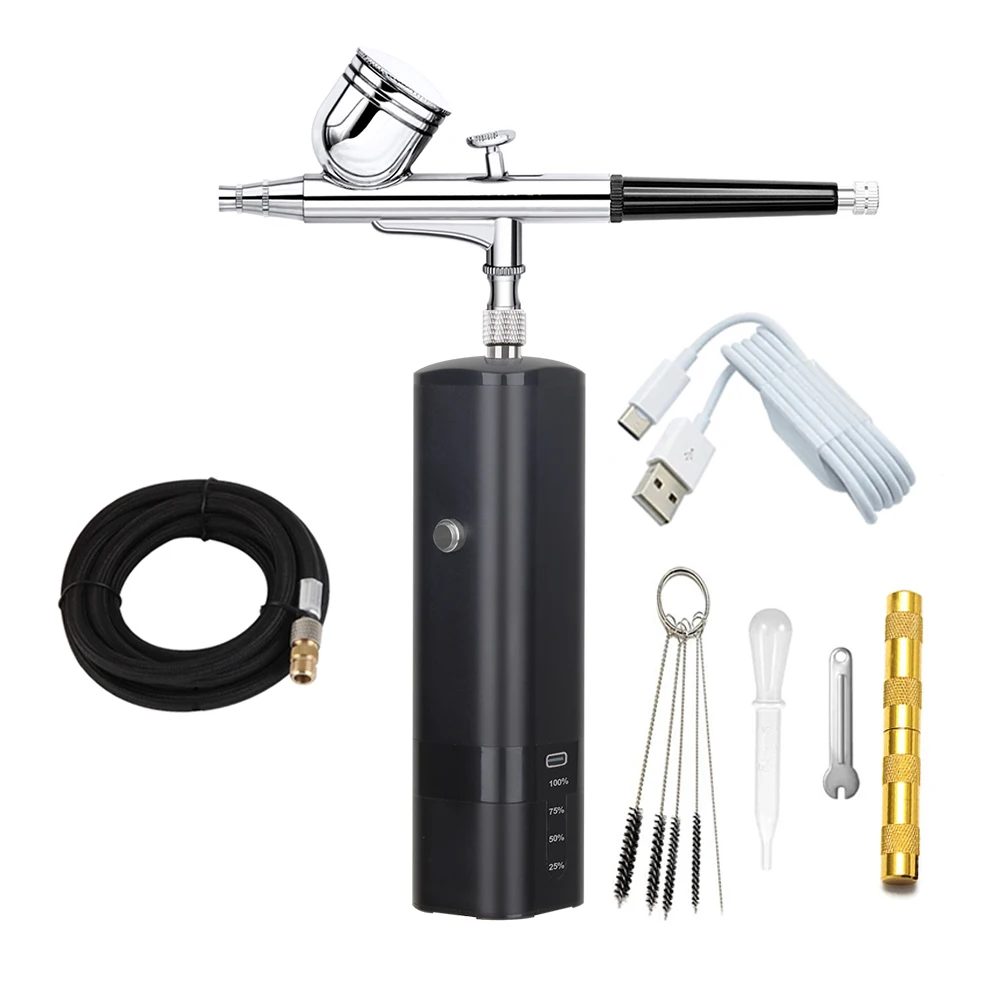 

Free Shipping Cordless Airbrush With Compressor Kit Makeup Foundation Spray Air Brush Cake Color Handheld Higher Power Tools