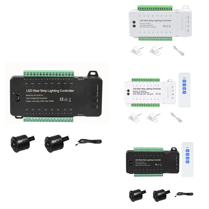 

Светодиодный датчик движения для лестницы, контроллер постоянного тока, 12 В, 24 В, 16 каналов, внутренний PIR, ночник, диммер для лестниц, гибкая полоса-A69F