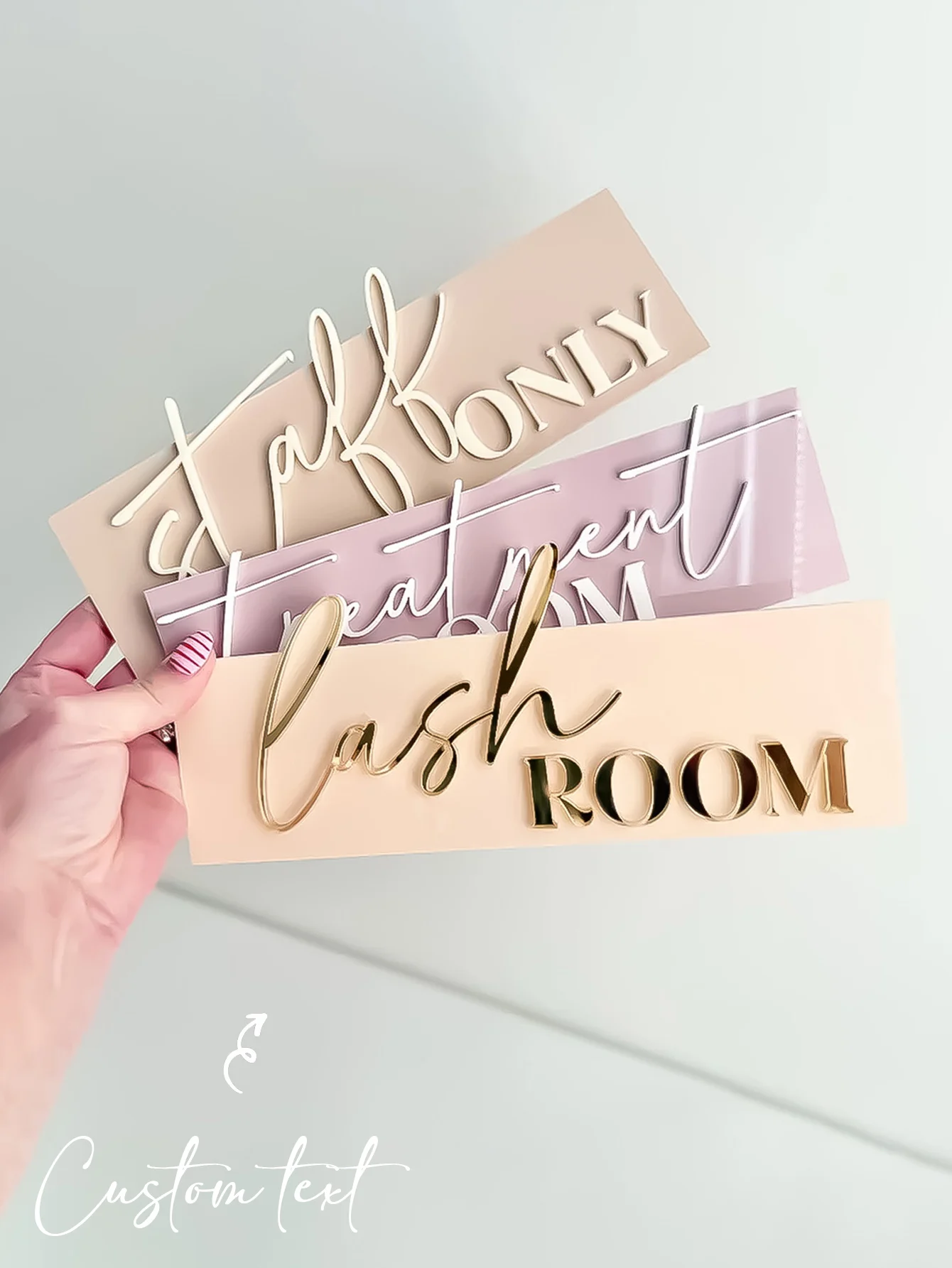Personalized 3D hair salon sign, salon decoration, door sign, eyelash room, reception area, hair removal treatment room sign, aesthetic decoration, custom 3D acrylic sign, hair salon door sign, 3D salon door sign, treatment room door sign, small business logo, aesthetic sign