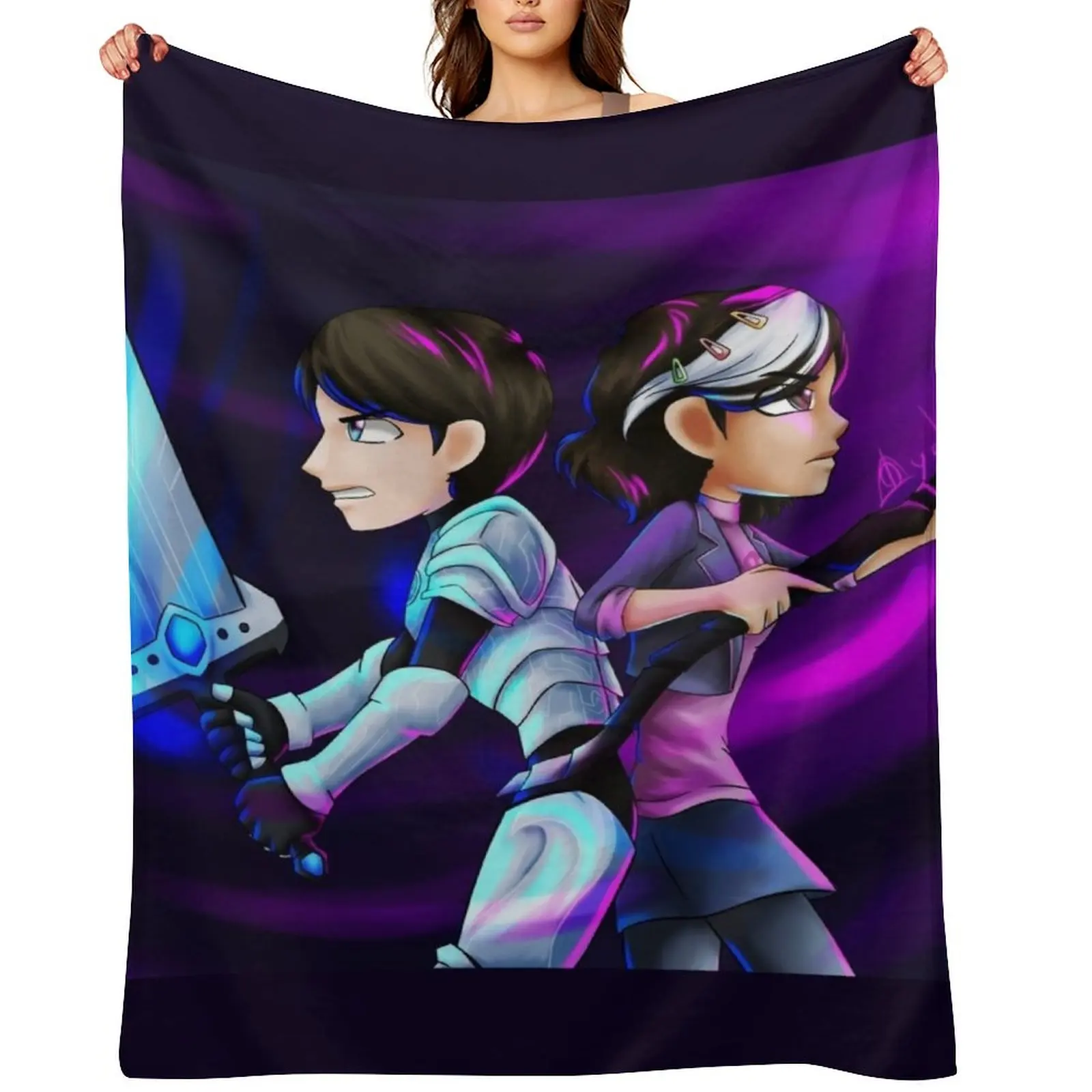 

Back To Back Throw Blanket Shaggy warm for winter anime Luxury Blankets