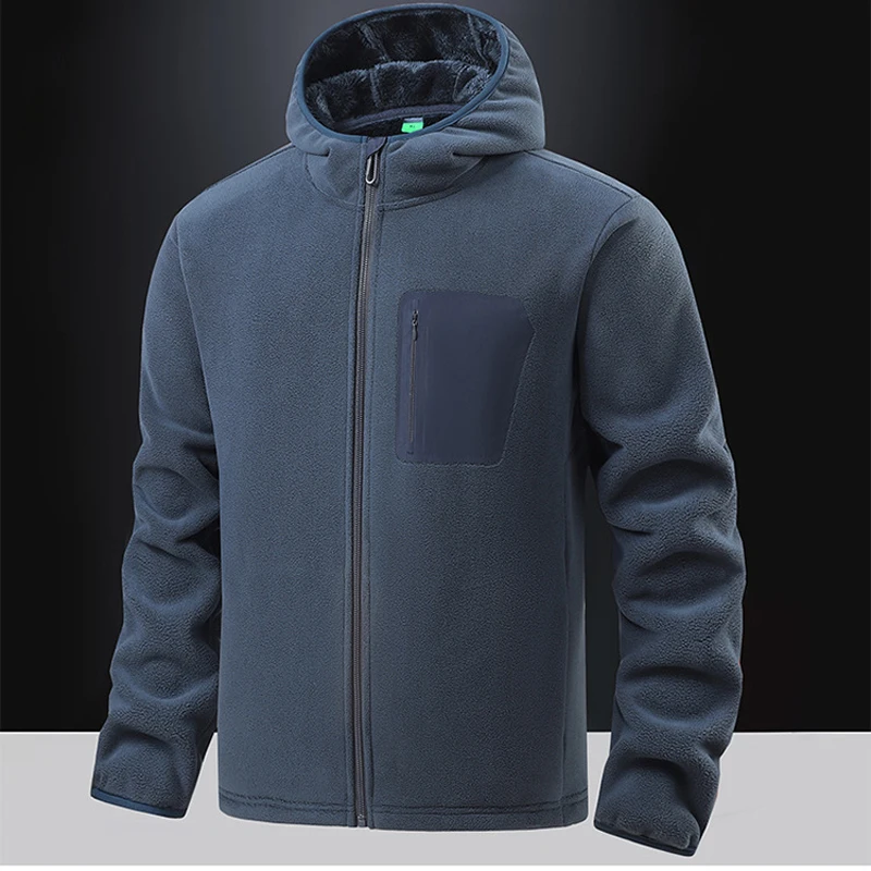 Winter mannen Polartec Fleece Jassen Mode Mannen Soft Shell Warme Kapmantels Mannen Outdoor Windjack Klimmen Sweatshirts 5XL