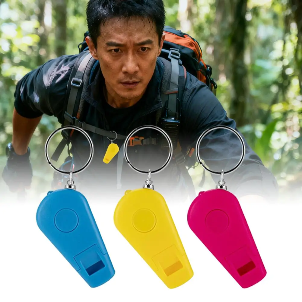 Whistle Keychain With LED Light lighting Flashlight Camping Hiking Travel Backpack Emergency Backup Stair Key Chain Lights