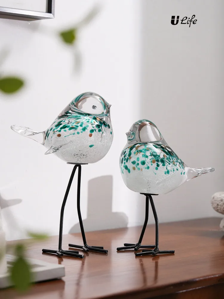 

Hxl glazed colorful ornaments living room desktop entrance decoration animals