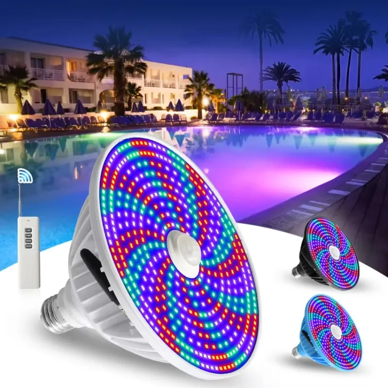 

40W 120V 12V RGB LED Swimming Pool Light IP68 Waterproof Underwater Landscape Lighting Pond Bulb Spa Tub Lamp Replacement E27