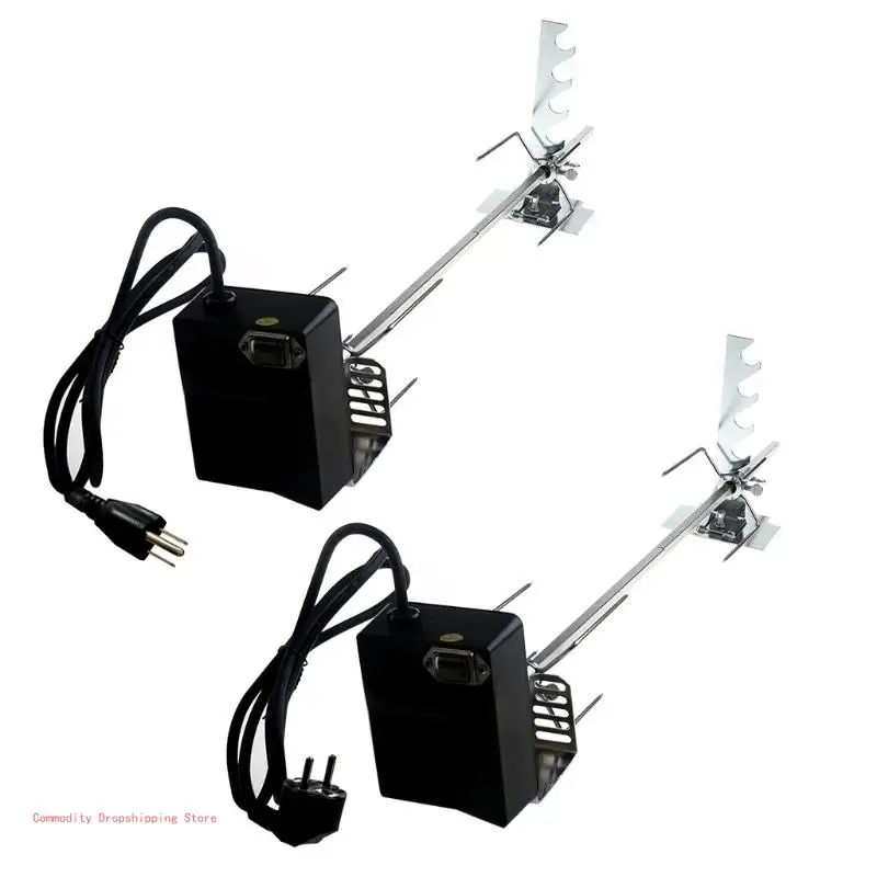 

Universal Automatic Grill Rotisserie Kits with 4W Electric Motor Spit Rod Fork