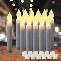 12PCS LED Flameless Electronic Candle Light Battery Operated Candles Taper Tealight LED Night Light For Christmas Wedding Decor