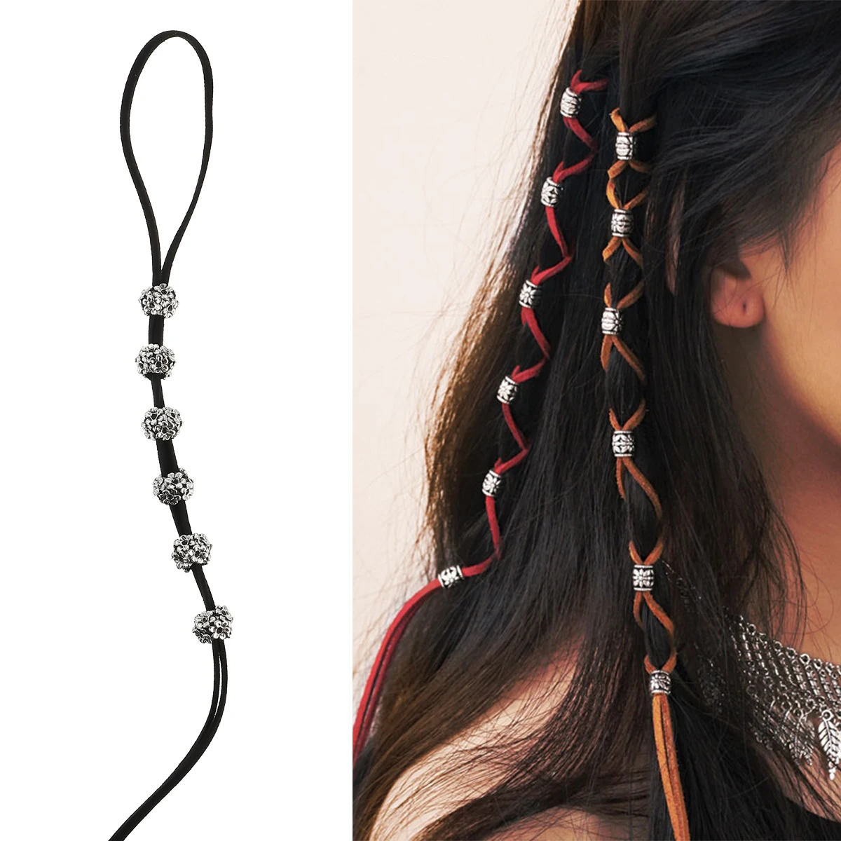 

2 Pcs Skull Hair Accessories DIY Ornament Bead Braid Ring Girls Bundles for Outdoor
