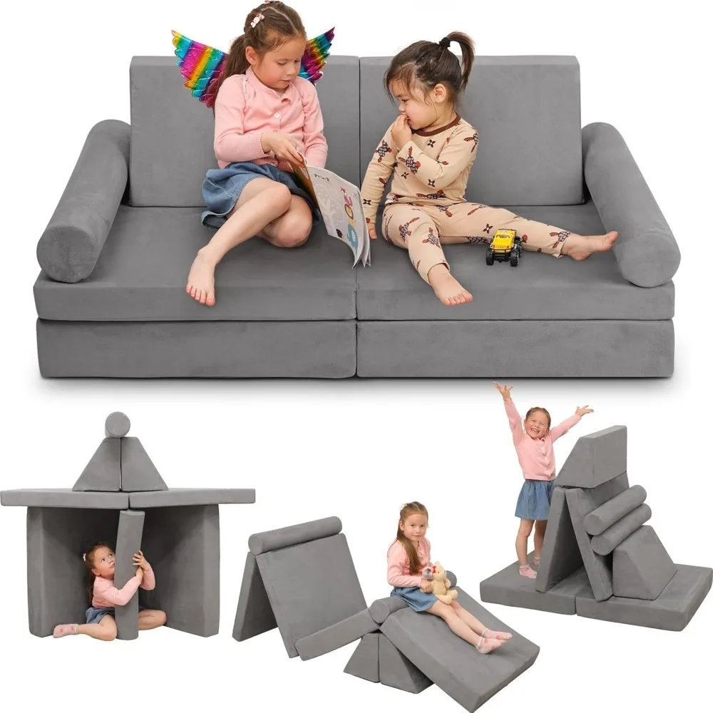 

Play Couch Sofa for Kids Medium Size, Modular Kids Play Couch, Kids Couch Building Fort for Playroom Bedroom