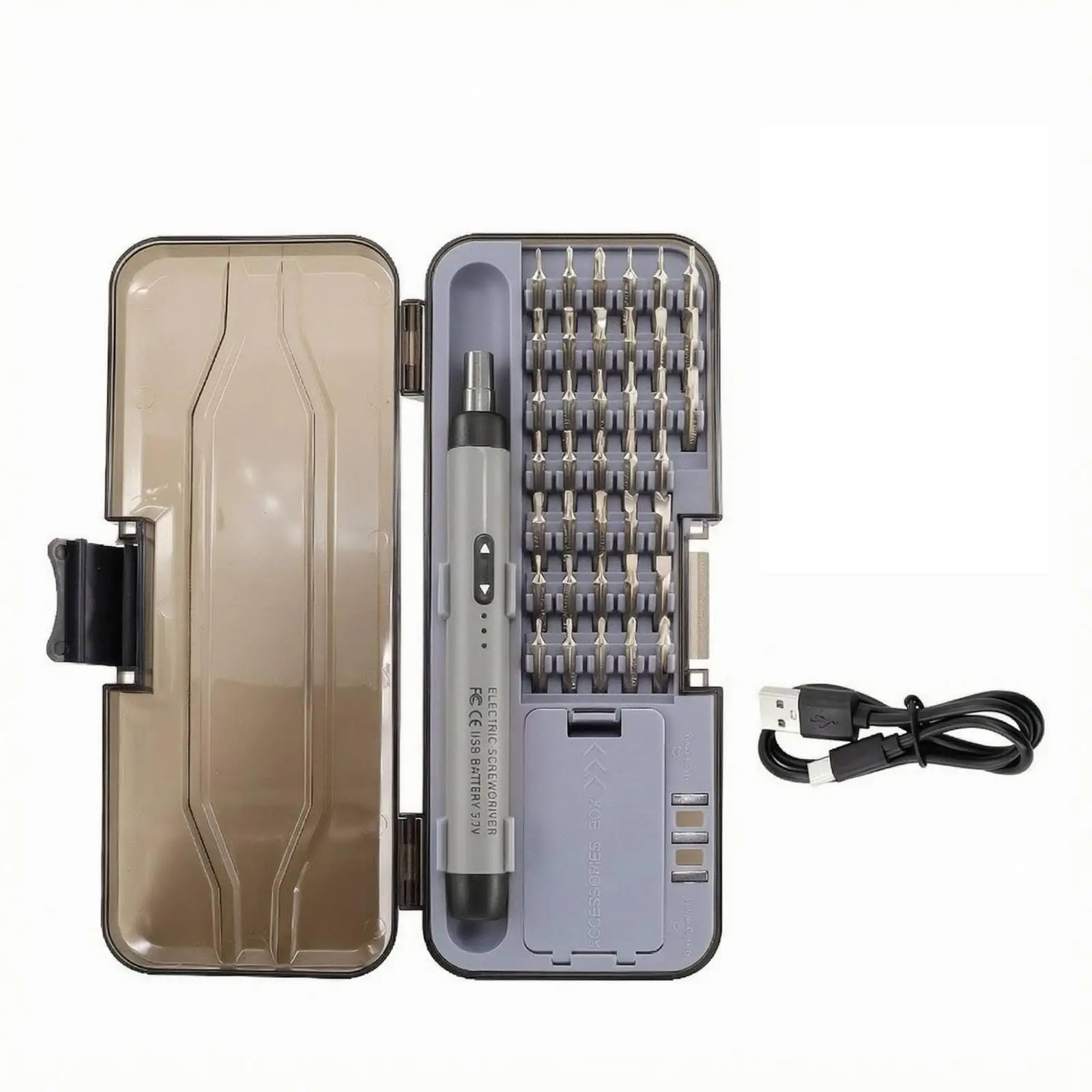 Portable Mini Electric Screwdriver with Bit Holder and Storage Case for Mobile Phone Repair and Household Projects