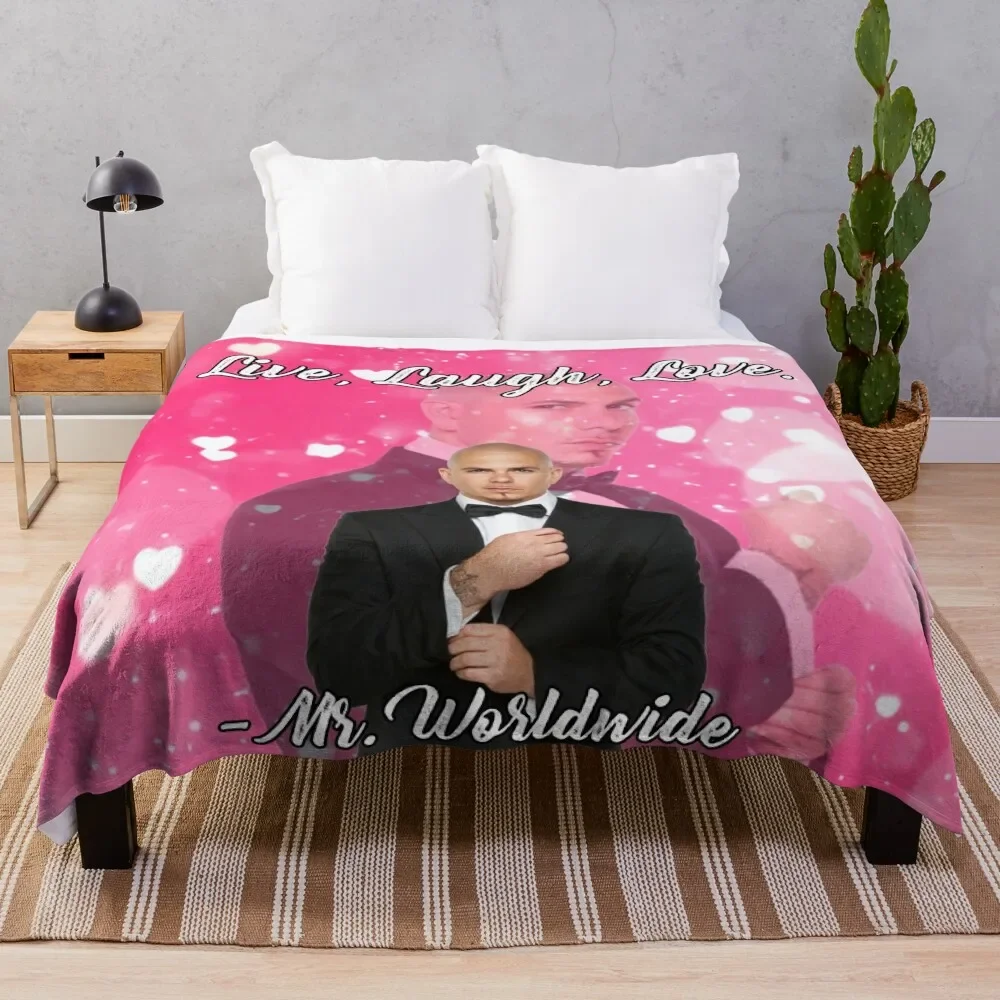 

Mr Worldwide Says to Live Laugh Love Pink Smile Tapestry Throw Blanket fluffy Sofa Multi-Purpose Comforter Blankets