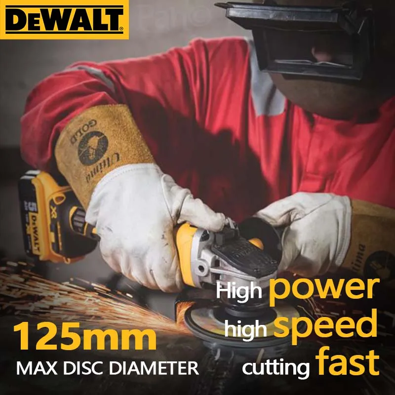 DEWALT-Flat Head Angle Grinder, Bare Machine Tool, máquina de corte, sem escova 18V Lithium Battery Tools, 125mm, DCG405