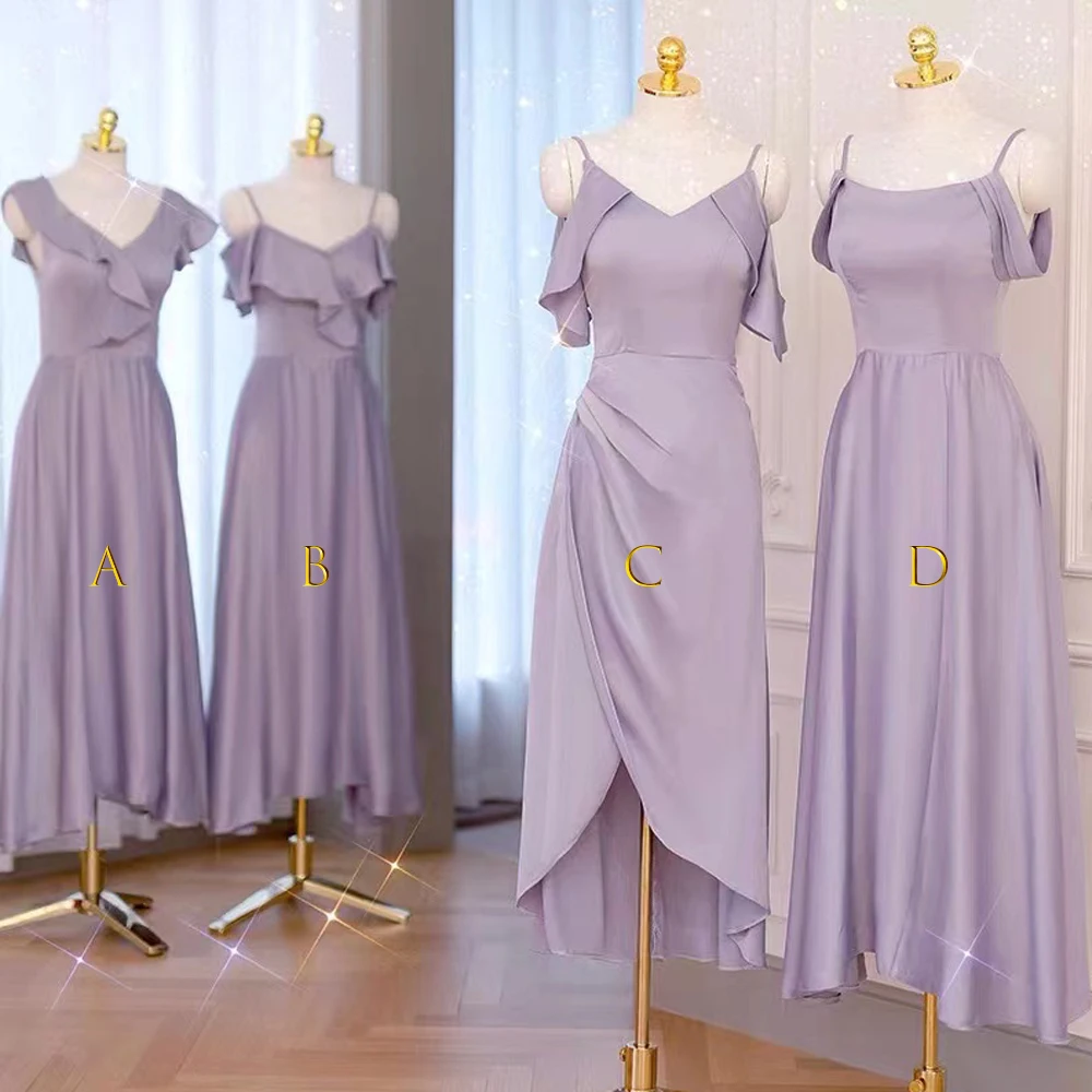 

SuperKimJo Purple Bridesmaid Dresses Long Mismatched Chiffon Cheap Wedding Party Dress Robe Demoiselle D Honneur Femme