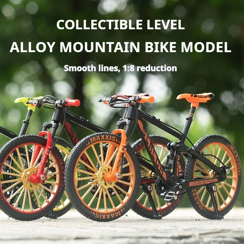 1: 8 Mini modelos de bicicleta de aleación Diecast Metal dedo bicicleta de montaña colección para adultos juguete decoración de habitación regalo para niños