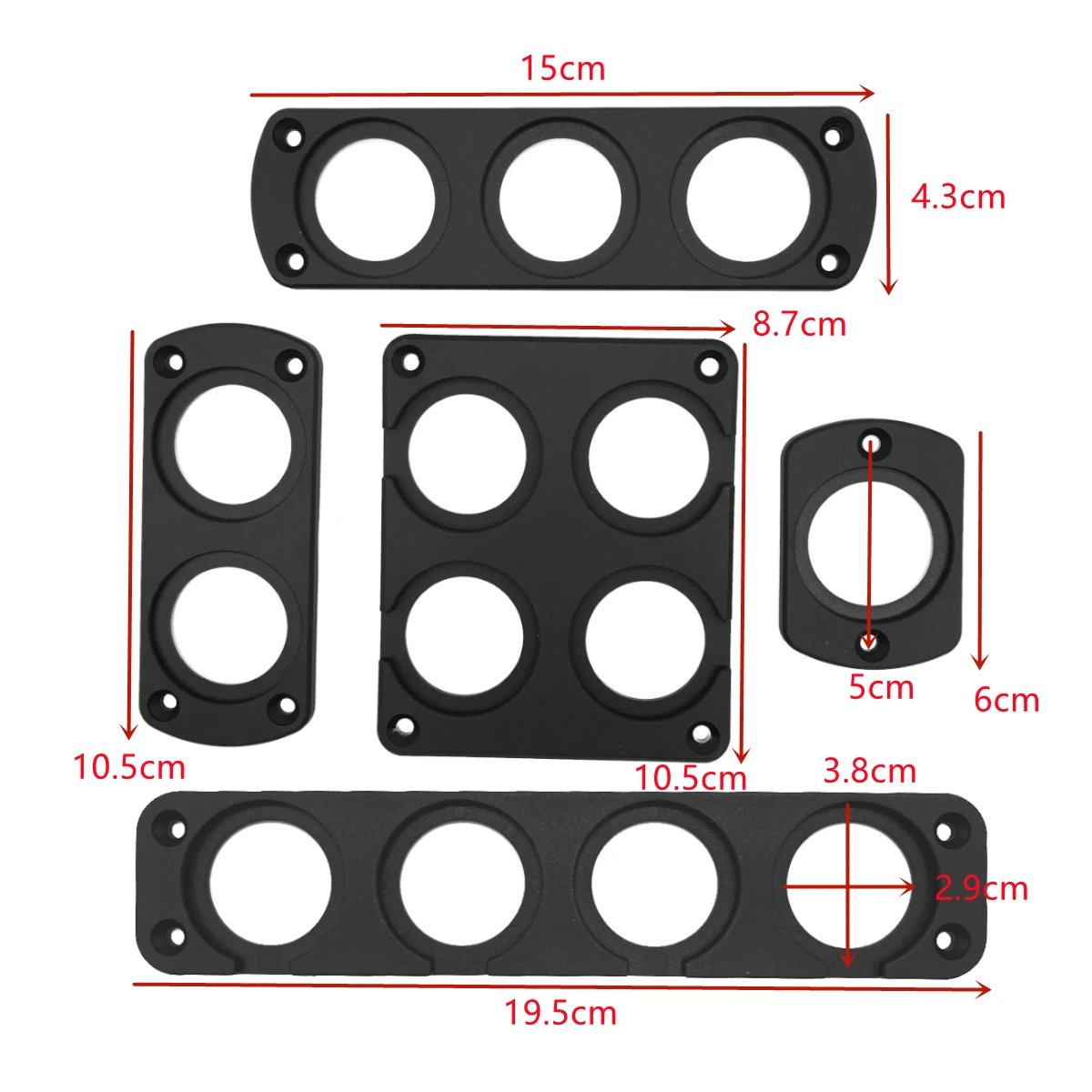 1/2/3/4 Hole Installation Panel DIY Mounting Bracket Holder for Car USB Charger Switch Voltmeter Cigarette Lighter