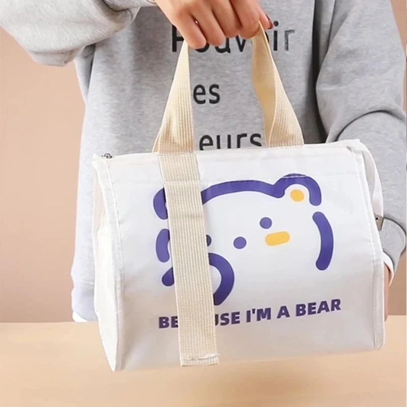 Tragbare Thermo-Lunchbox-Taschen für Damen und Kinder, zur Aufbewahrung von Lebensmitteln, Handtaschen, Reise-Picknick-Beutel, isolierte Kühlbox, Bento-Tasche – Detail 8