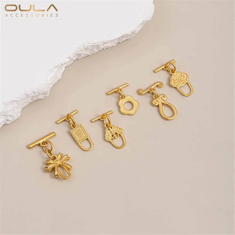 1pcs Sand Gold Bow Small Flower OT Buckle Handmade Accessories Diy Bracelet Necklace Accessory Buckle Connecting Buckle Lap Buck