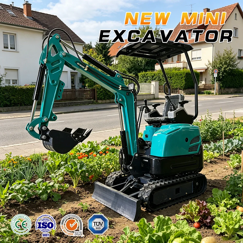 

Crawler Micro Excavator 1.2 Ton Hydraulic Diesel Mini Digger CE EPA Certified for Residential Landscaping Free Shipping