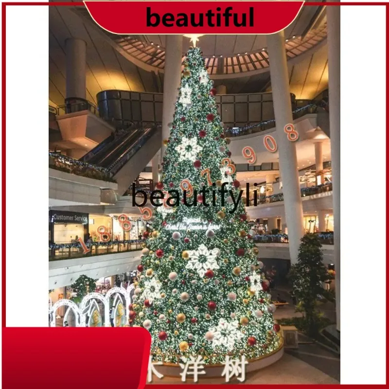 Large Christmas Tree Package 3/4/5/6/8/10 Frame Luxury Encrypted Luminous Lights Outdoor Scene Decoration  H