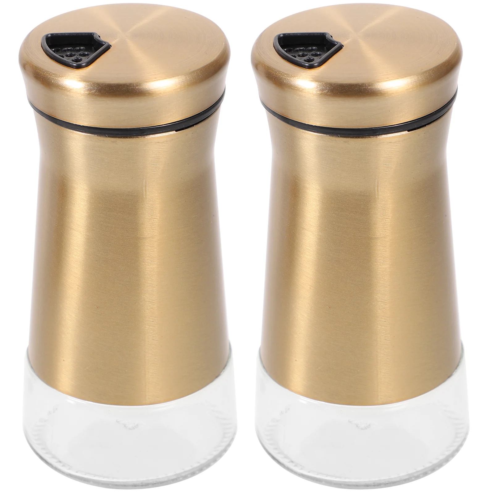 2 Pcs Stainless Steel Seasoning Bottle Salt Shakers for Kitchen Gadget Pepper Castor and Holder Travel