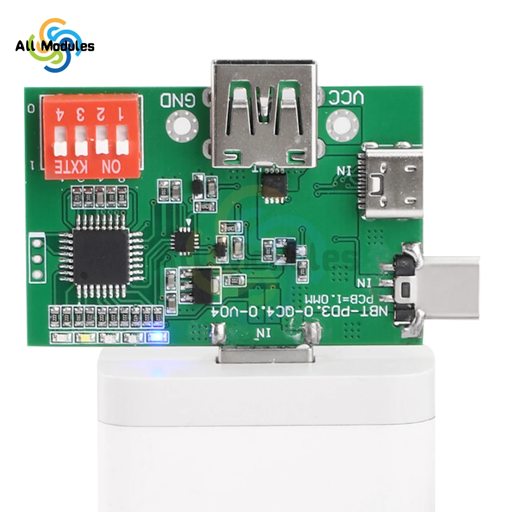 PD/QC3.0 2.0/PPS Deception Fast Charge Trigger Module Aging Board Test Board Adjustable Dial Code USB Type-C 5V9V12V15V20V