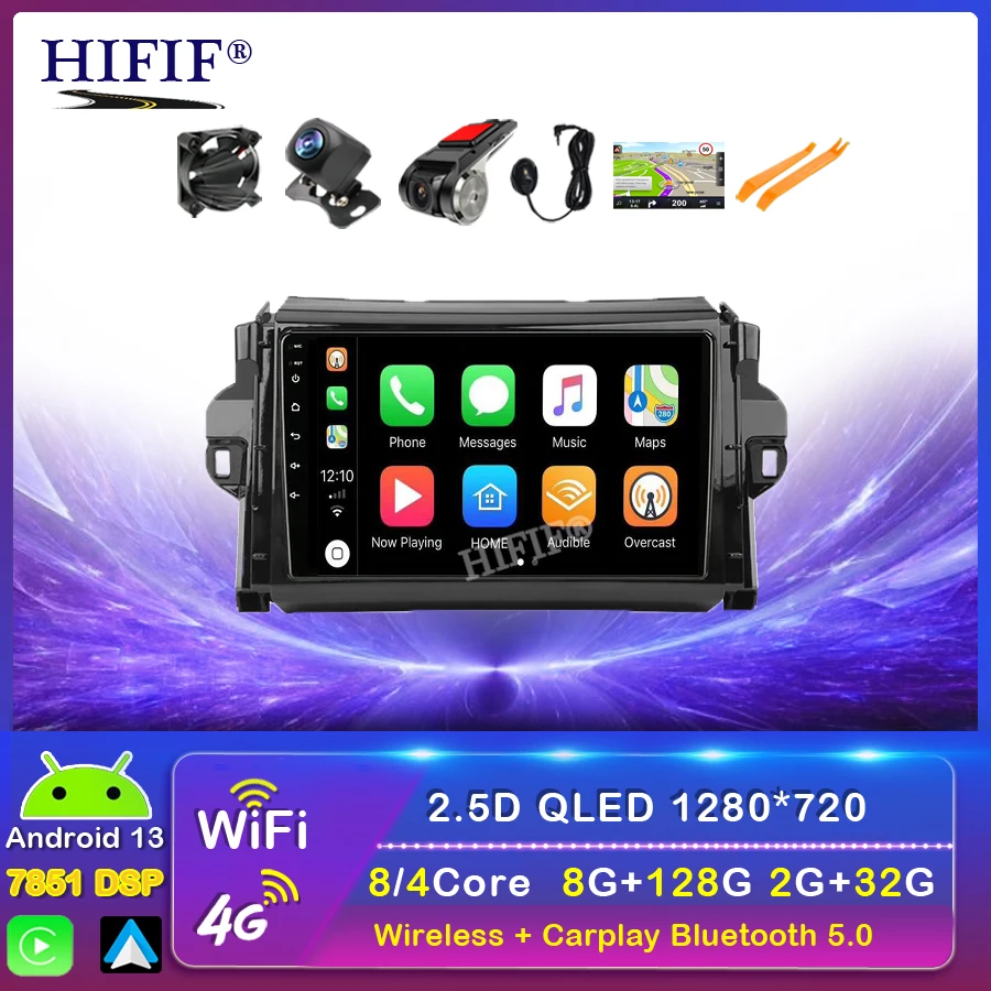 Android 13 For Toyota Fortuner 2 2015 2016 2017 2018 2019 2020 Car Radio Stereo Multimedia Navigation GPS Carplay 2 din Headunit