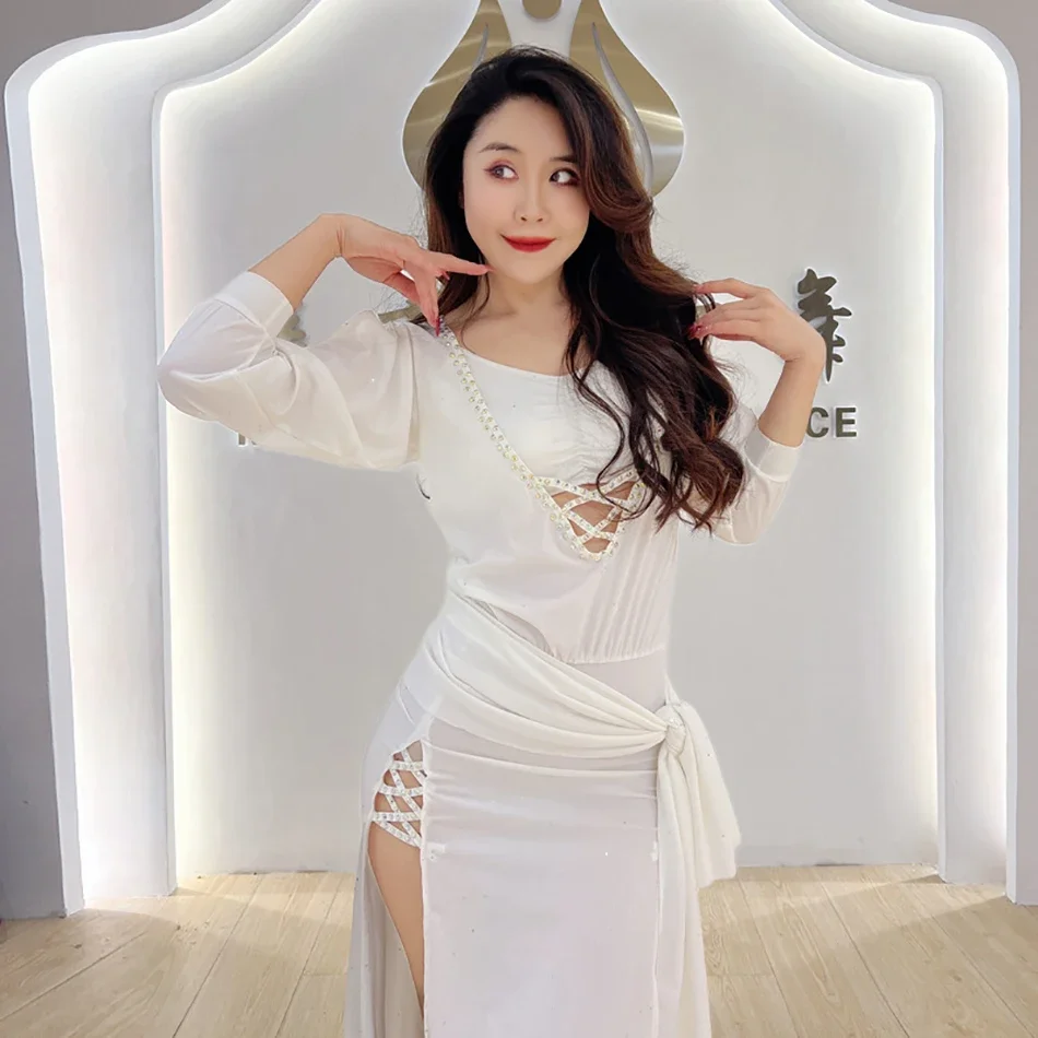 Dorosłe kobiety występy na scenie praktyka ubrania kostium taneczny brzucha jednoczęściowa spódnica z paskiem i rurką Top Shaabi Baladi szata