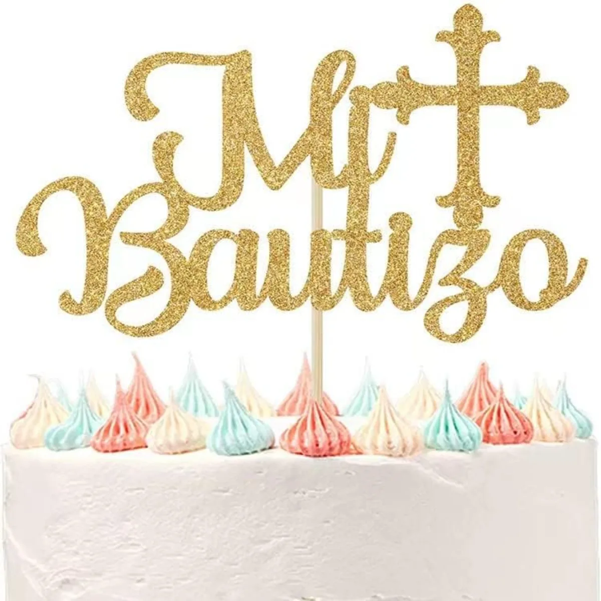 1 paquete de adornos para tarta Mi Bautizo para decoración de fiesta de Baby Shower, decoración para fiesta de bautismo de bebé, 1er cumpleaños/revela el género/decoración para fiesta de bautismo de bebé