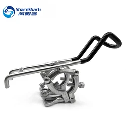 Fishing Tools Stainless Steel Boat Rod Holder Adjustable Rail Mounted Pole Racks Double Clamp Boat Rods Holder for Yacht