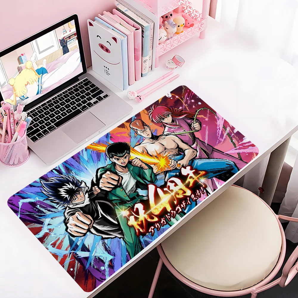 

Аниме Y-YuYu H-Hakusho коврик для мыши большой противоскользящий коврик для мыши с прошитыми краями коврик прочный стол ноутбук игры ​ Клавиатура Pad 900х400мм