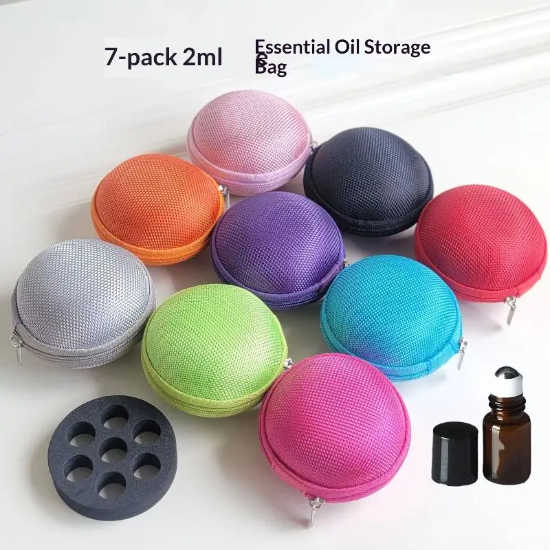 Gel Container Storage Bag Mini Bottle Box Oil Organizer Travel Holder 7 Compartment Essential Oil Case