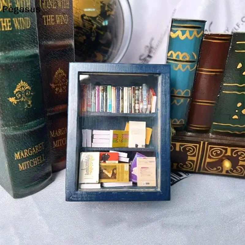 [S]Creative Anti-Anxiety Bookshelf Miniature Book Match Boxes Gift Shake Away Your Anxiety Doll House Decoration Gifts