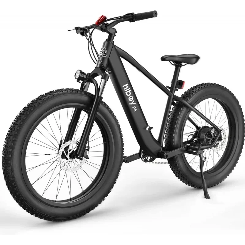 

QHiboy P6 Electric Bike For Adults, 28MPH 62.1Miles Range 1000W Peak Motor 48V 13Ah Removable Battery Ebike, 26” X 4.0" Fat