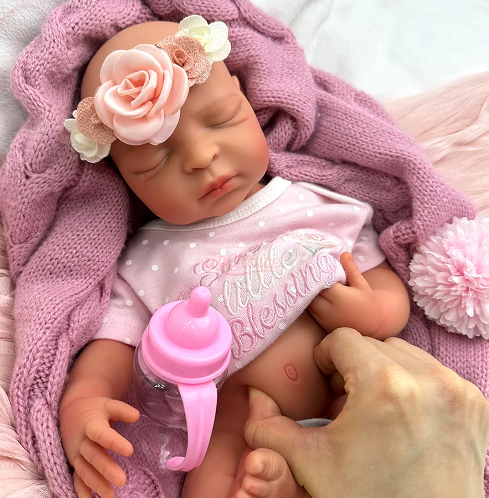 17" Ultra Realistische Siliconen Reborn Babypop Kunstenaars Wasbare Handgemaakte Levensechte Reborn Pop Voor DIY Verzamelaars Kerstcadeau