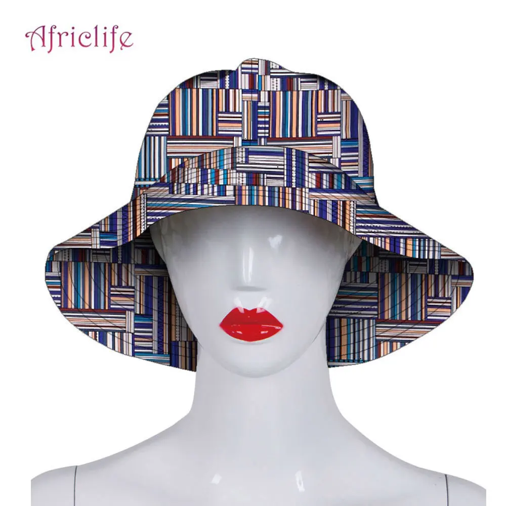 Panama Bucket Cap for Women African Wax Print Fabric 100% Cotton Reversible Fisherman Caps Summer Hats For Women Gorras WYB544