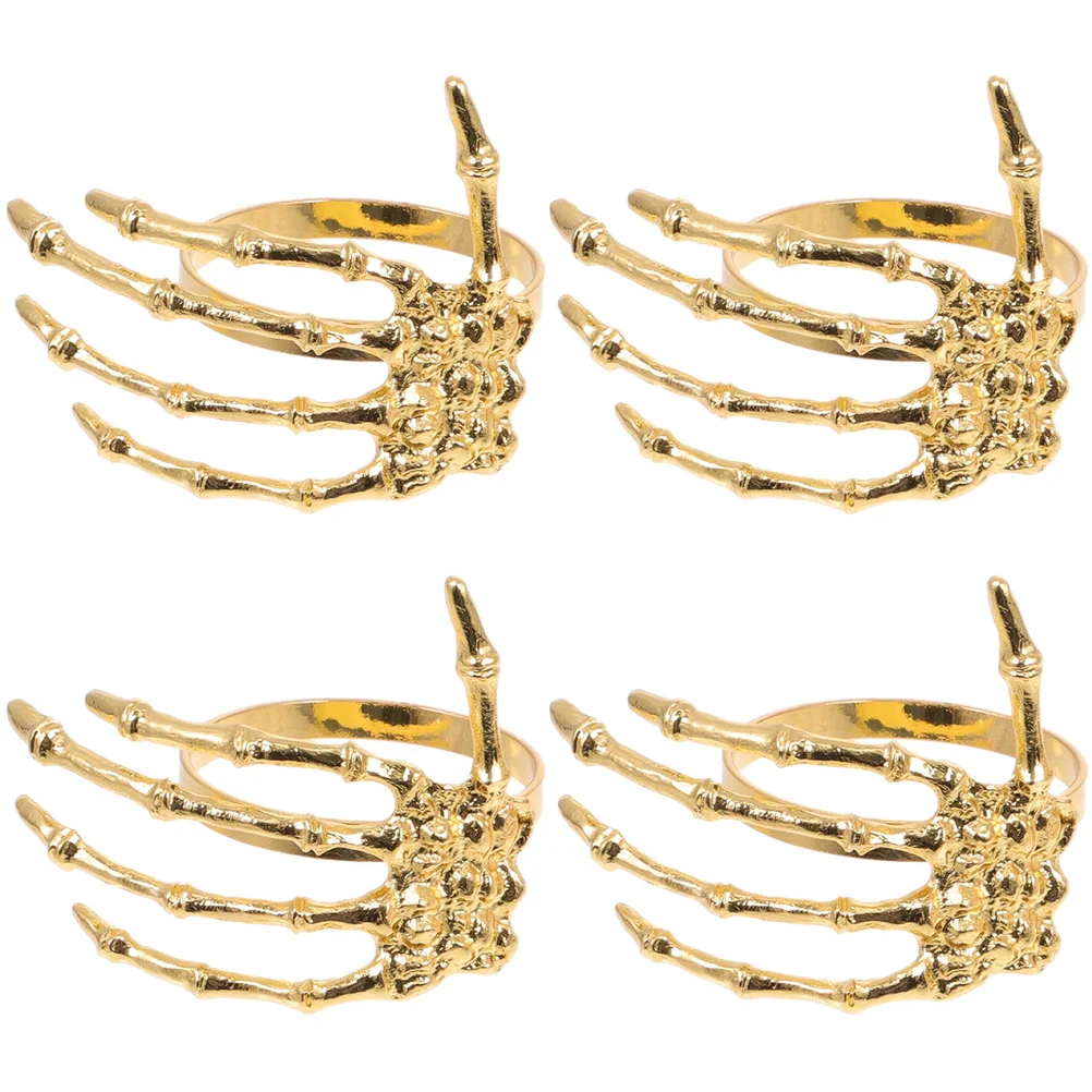 

4Pcs Ghost Hand Halloween Napkin Holder Rings Lightweight Party Table Decoration Serviette Buckle Ghost Palm Serviette Rings