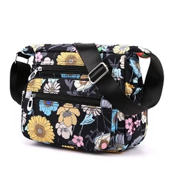 Causal Women Shoulder Bag Waterproof Messenger Bag Multi Layer Nylon Bag Female Travel Clutch Bag Woman Crossbody Mother Bag