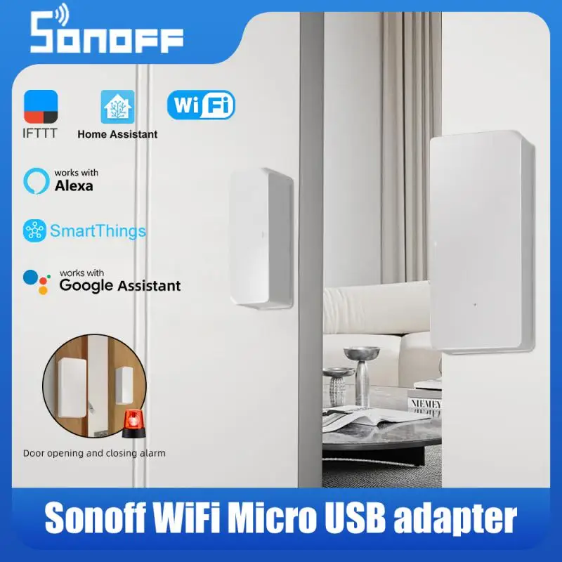 Hot SONOFF DW2 WIFI Door Window Sensor App Notification Open/close Status Work With Alexa Google Home Assistant No Hub Requried