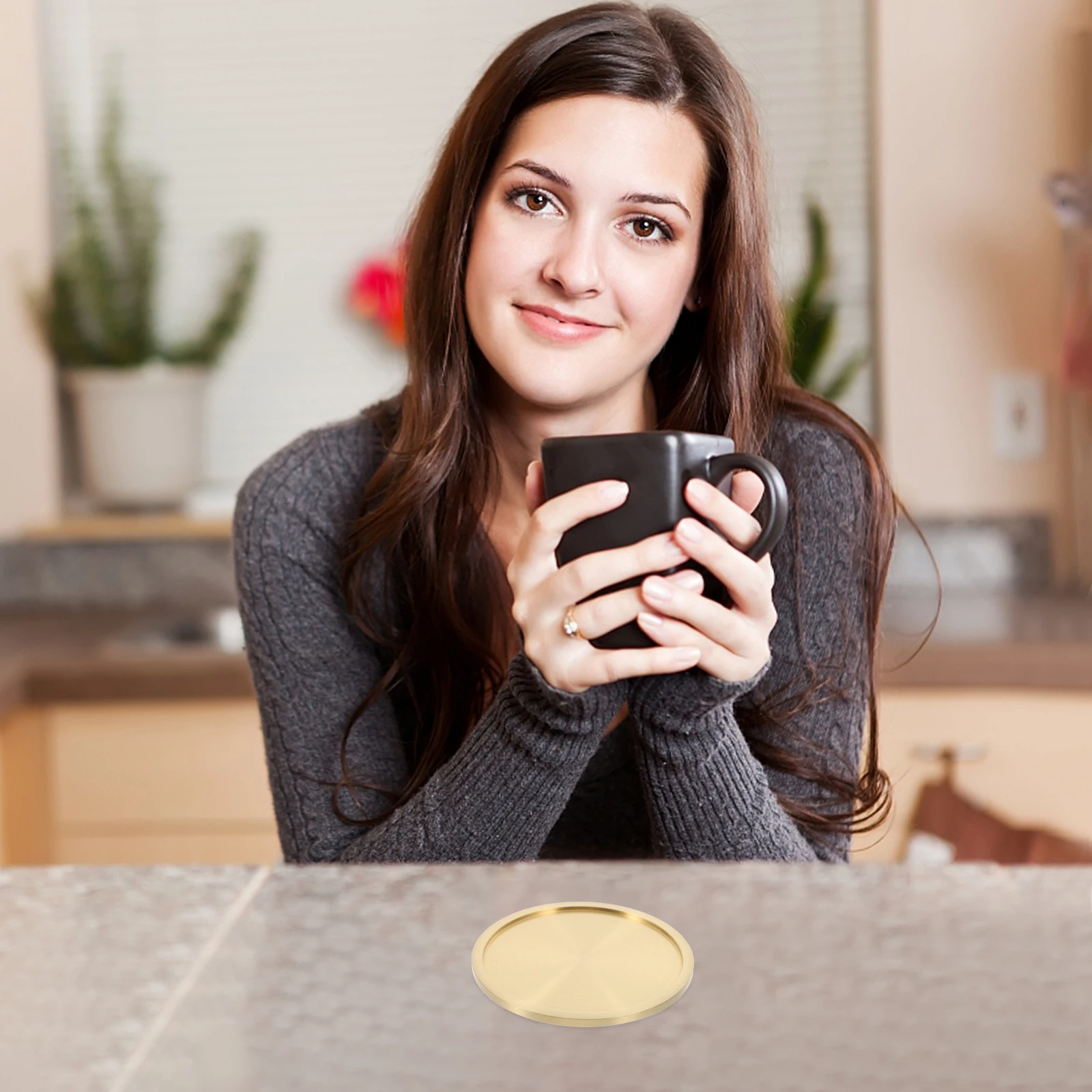 

Copper Coaster Teacup Holder Office Mug Pad Drinks Mat Vintage Saucer Tea Ceremony Accessories Home Decor Styles